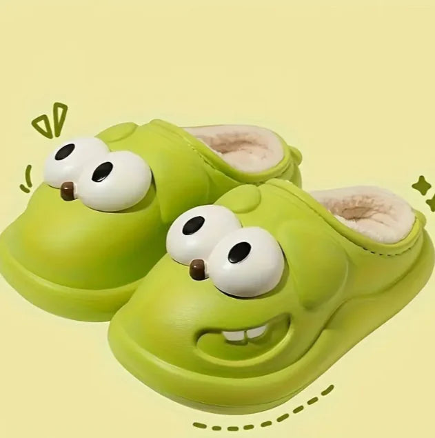 Big Eye Dog Cartoon Cotton Slippers