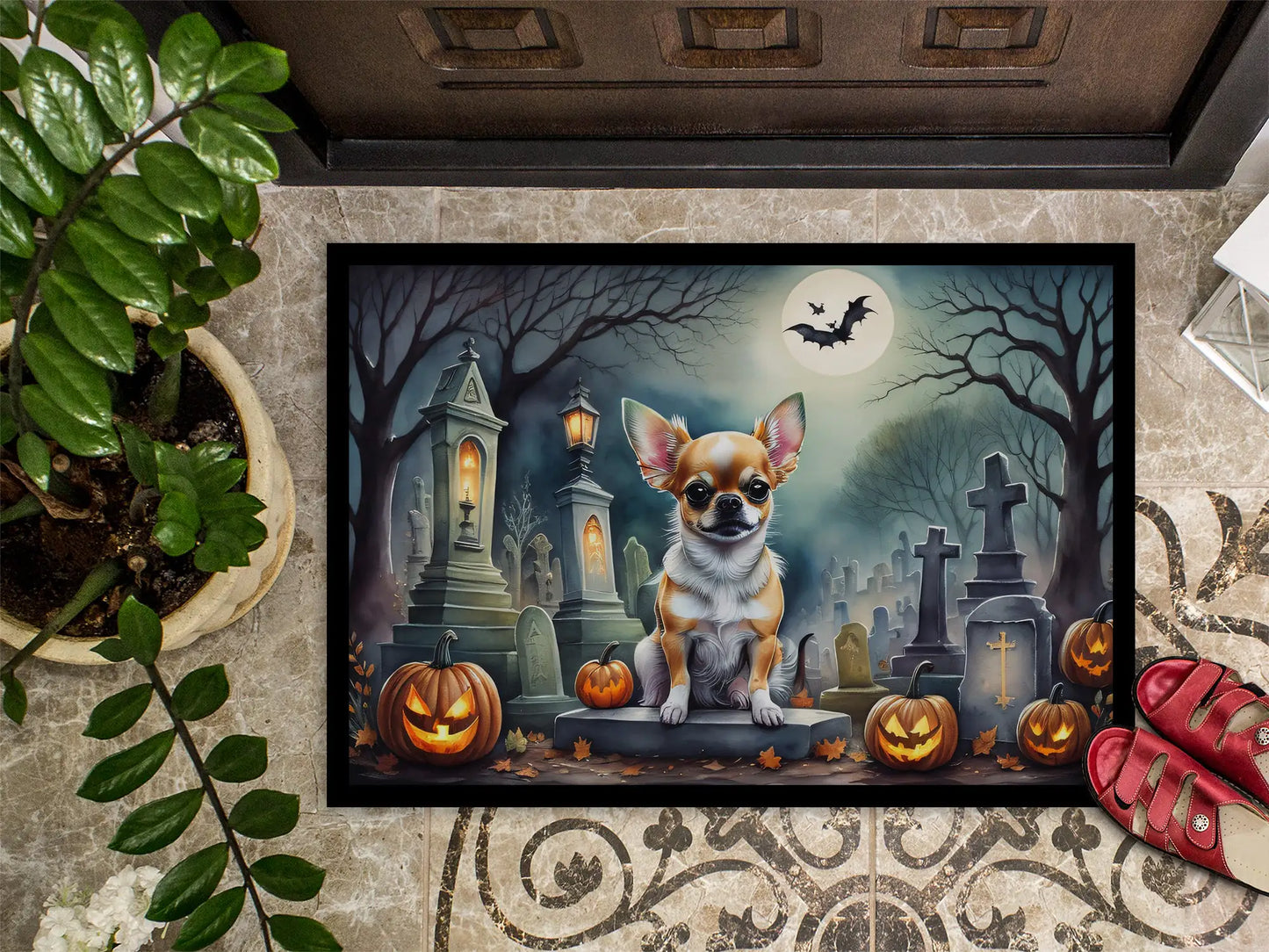 Chihuahua Spooky Halloween Doormat