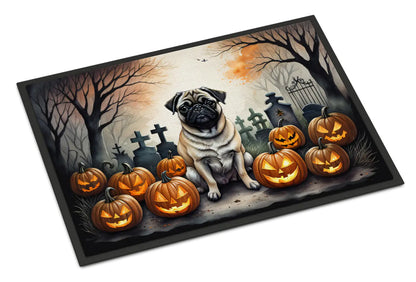 Fawn Pug Spooky Halloween Doormat