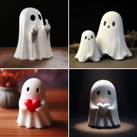 Halloween Resin Middle Finger Ghost Statue