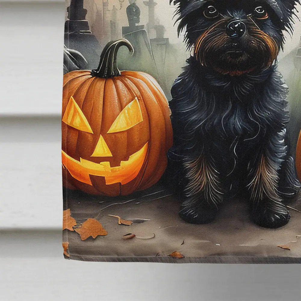 Affenpinscher Spooky Halloween House Flag