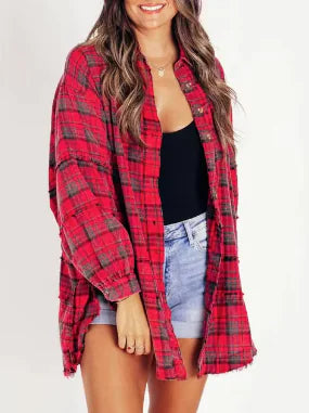 Classic Plaid Women's Button-Up Blouse