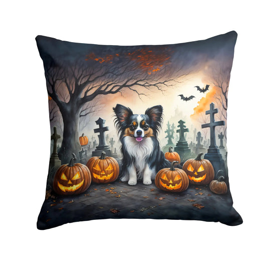 Papillon Spooky Halloween Throw Pillow