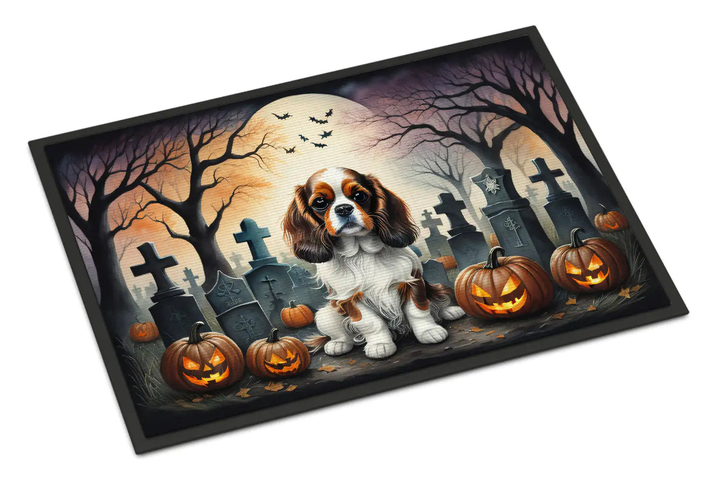 Cavalier Spaniel Spooky Halloween Doormat