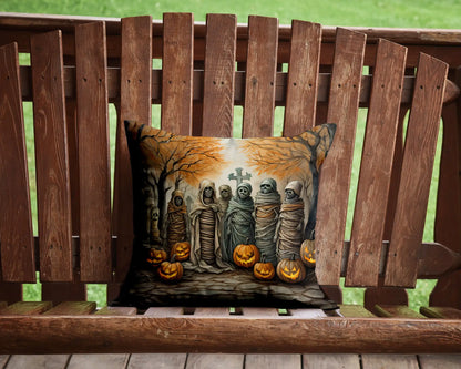 Mummies Spooky Halloween Throw Pillow