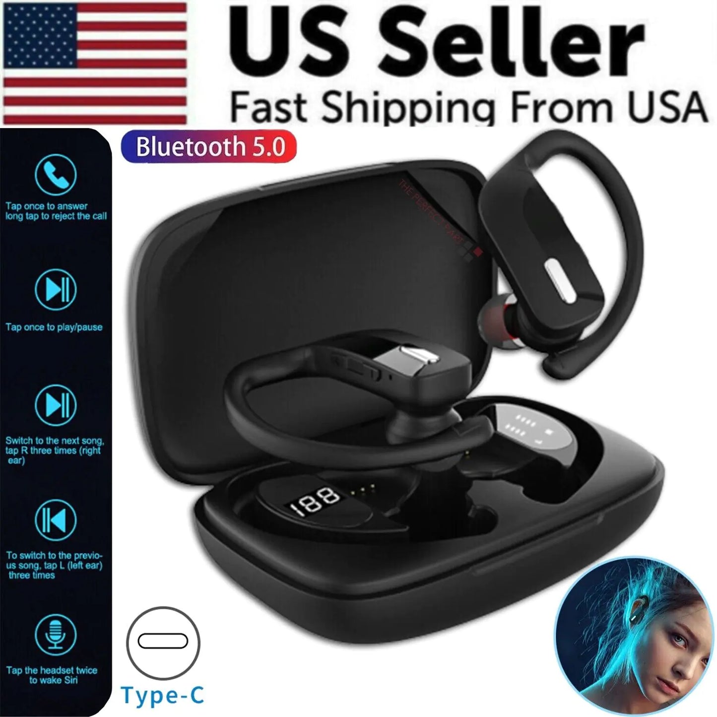 Bluetooth TWS 5.0 Wireless Earbuds