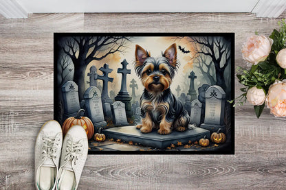 Yorkshire Terrier Spooky Halloween Doormat