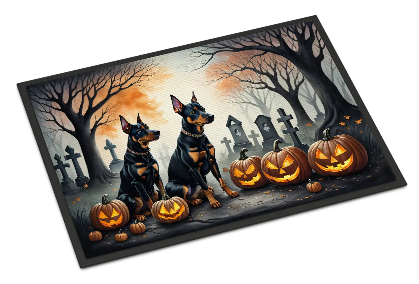 Doberman Pinscher Spooky Halloween Doormat