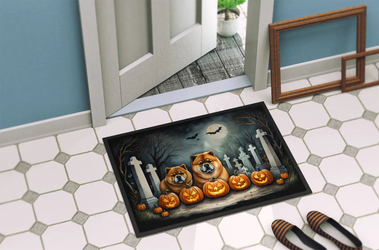 Chow Chow Spooky Halloween Doormat